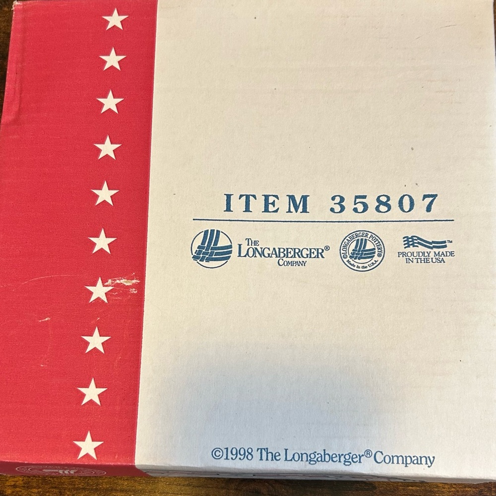 Longaberger All-American Blue and Cream Pie Plate🇺🇸Labor Day🇺🇸 - Picture 10 of 10